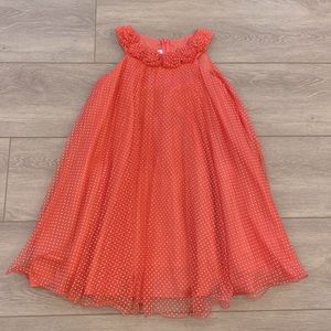 BONNIE JEAN CORAL WHITE POLKA DOT DRESS SIZE 12